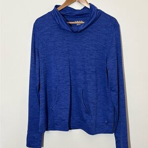 Izod Heather Blue Cowl Neck Top